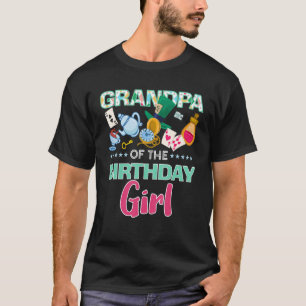Grandpa Of The Birthday Girl Onederland Pink Teal  T-Shirt