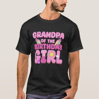 Grandpa Of The Birthday Girl Pig Family Party Deco T-Shirt