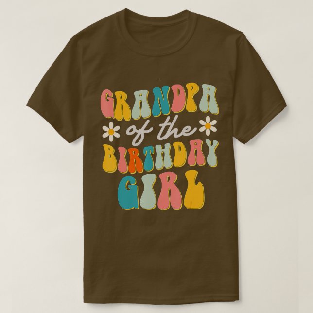 Grandpa Of The Birthday Girl  Themed Papa  T-Shirt (Design Front)