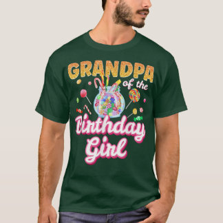 Grandpa Of The Birthday Girls Candy Family Themed  T-Shirt