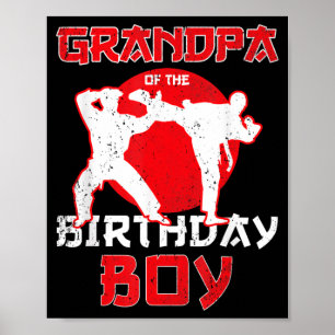 Grandpa Of The Birthday Karate Taekwondo Boy Poster