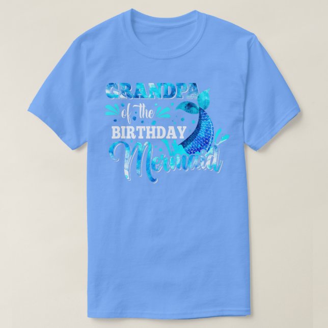 Grandpa Of The Birthday Mermaid s Family Matching  T-Shirt (Design Front)