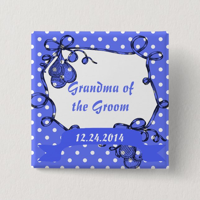 grandpa of the bride/groom wedding button (Front)