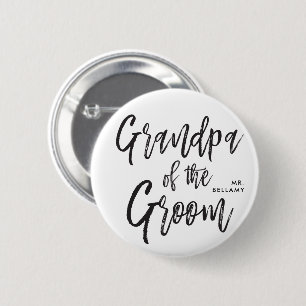 Grandpa of the Groom   Script Wedding 6 Cm Round Badge