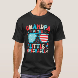 Grandpa Of The Little Firecracker 4th Of July Birt T-Shirt