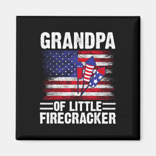 Grandpa Of The Little Firecracker 4th Of July Gran Magnet