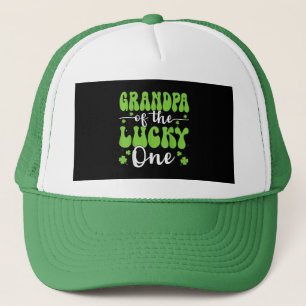 Grandpa Of The Lucky One First Birthday St Patrick Trucker Hat