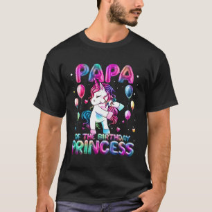 Grandpa Of The Princess Flossing Unicorn Papa T-Shirt