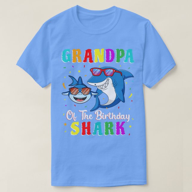 Grandpa Of The Shark Birthday Family Birthday Gran T-Shirt (Design Front)