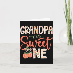 Grandpa of The Sweet One Peach 1st Birthday Girl Card