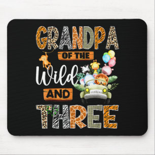 Grandpa Of The Wild And Three 3rd Birthday Boy Saf Mouse Pad
