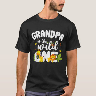 Grandpa of the Wild One Zoo Birthday Safari Jungle T-Shirt