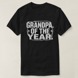 Grandpa of the Year Retro Distressed Design T-Shirt