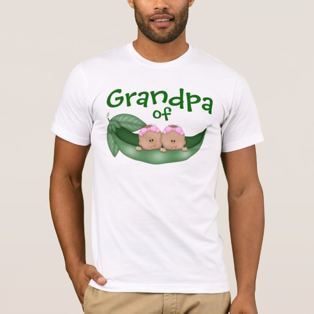 Grandpa of Twin Girls with Darker Skin T-Shirt (Front)