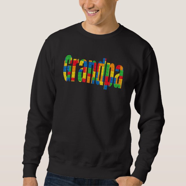 Grandpa Parent Brick Master Builder Building Block Sweatshirt (Front)