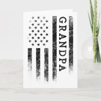 Grandpa Patriotic American Usa Flag Father's Day G Card