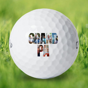 Grandpa personalised photo collage  golf balls