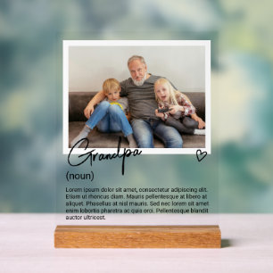 Grandpa Photo and Personalised Noun Description Acrylic Sign