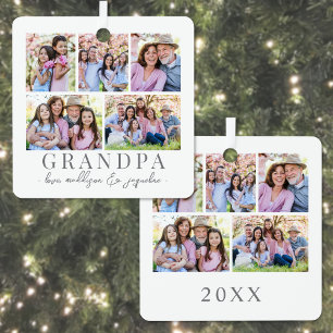Grandpa Photo Christmas Metal Tree Decoration