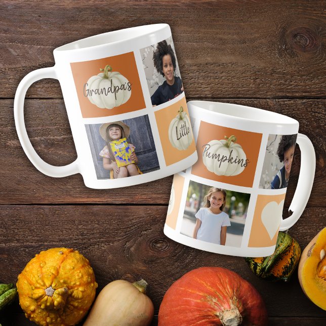 Grandpa Photo Collage Fall Coffee Mug (Creator Uploaded)