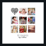 GRANDPA PHOTO COLLAGE GIFT PROUD GRANDAD POSTER<br><div class="desc">Lovely keepsake gift for Grandpa, Grandfather, Papa featuring photo templates (your photos will automatically fit the space shown - for assistance contact LeahG Designer) and text fields. The background colour can be changed to suit Grandfather's own home decor, favourite colour. Gift for Grandparents Day, birthday, Christmas or other occasion as...</div>
