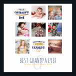 GRANDPA PHOTO COLLAGE GIFT Proud Papa Pops Gramps Poster<br><div class="desc">Lovely keepsake gift for Grandpa, Grandfather, Papa featuring photo templates (your photos will automatically fit the space shown - for assistance contact LeahG Designer) and text fields. The background colour can be changed to suit Grandfather's own home decor, favourite colour. Gift for Grandparents Day, birthday, Christmas or other occasion as...</div>