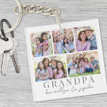 Grandpa Photo Collage Key Ring<br><div class="desc">This simple and elegant boho-inspired keychain is a perfect way to celebrate Grandpa. The design features a space for five photos, with "Grandpa" displayed underneath in a classic serif font. In soft script, there's room to add "Love, the Grandkids' Names" or just the names, or even a second line of...</div>