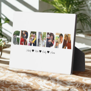 Grandpa Photo Collage Plaque with 7 Photos
