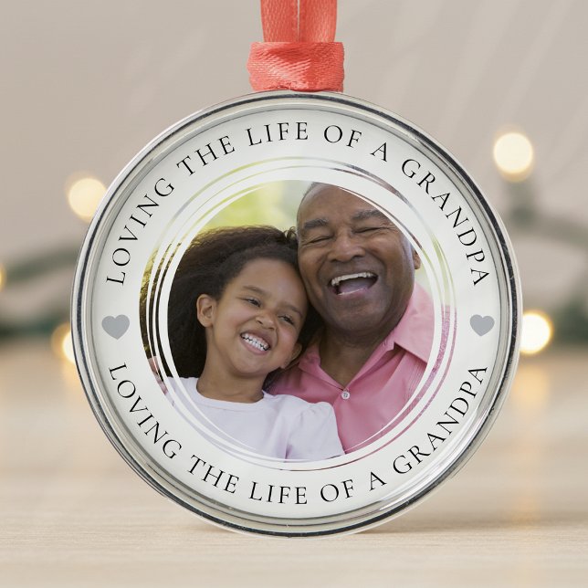 Grandpa Photo Keepsake Gift Metal Tree Decoration (Creator Uploaded)