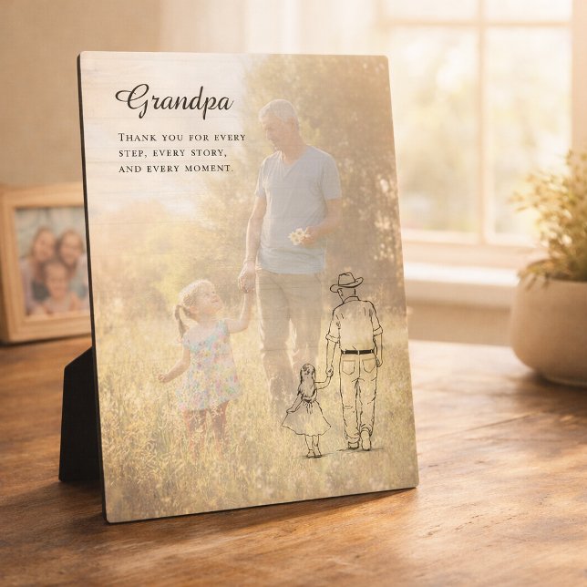 Grandpa Photo Line Art From Granddaughter Plaque (Creator Uploaded)