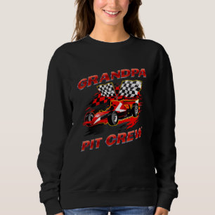 Grandpa Pit Crew Race Car Birthday Party Racing Fa Sweatshirt
