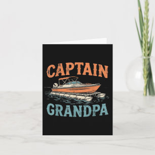Grandpa Pontoon Boat Captain Vintage Nautical Boat Card