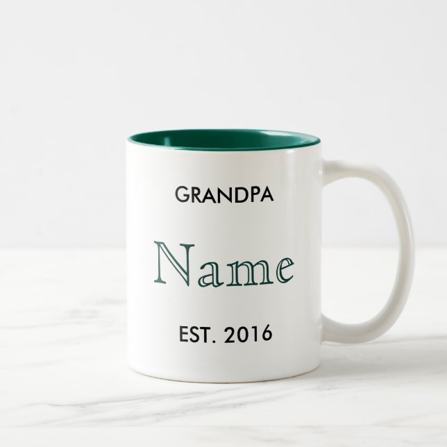 Grandpa Pregnancy Announcement Mug! Two-Tone Coffee Mug (Right)