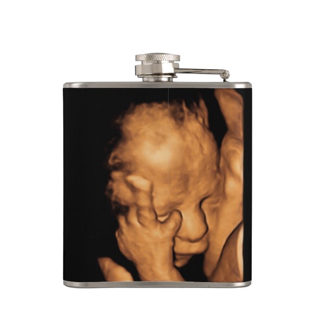 Grandpa Pregnancy  Ultrasound Sonogram Baby Photo Hip Flask (Back)