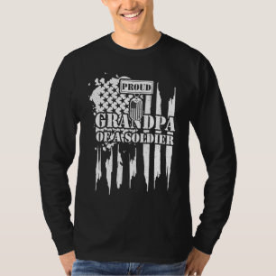 Grandpa Proud Grandpa Of A Soldier  Veteran Saying T-Shirt
