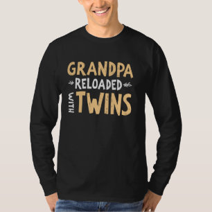 Grandpa Reloaded with Twins Grandpa T-Shirt