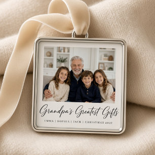 Grandpa’s Greatest Gifts Personalised Metal Tree Decoration
