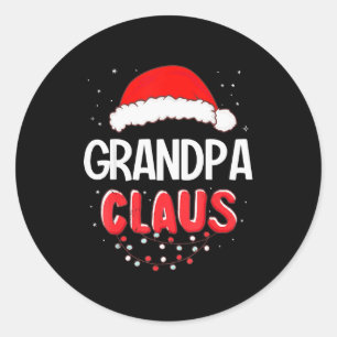 Grandpa Santa Claus Christmas Matching Costume  Classic Round Sticker