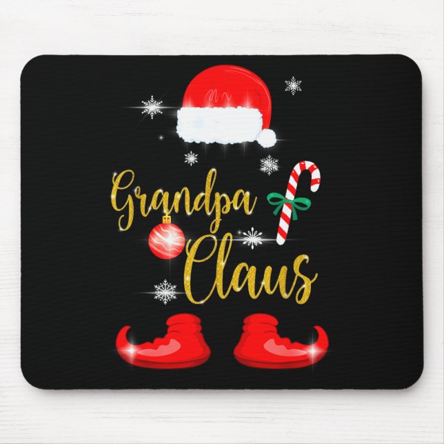 Grandpa Santa Claus Funny Family Christmas Pjs For Mouse Pad (Front)