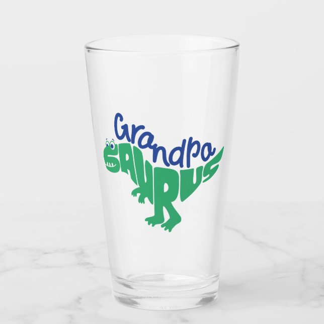 Grandpa Saurus Graphic Glass (Front)