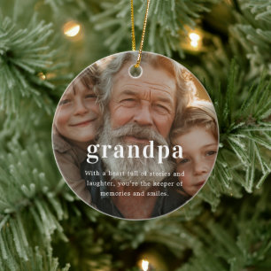 Grandpa   Sentimental Photo Keepsake Christmas Ceramic Tree Decoration
