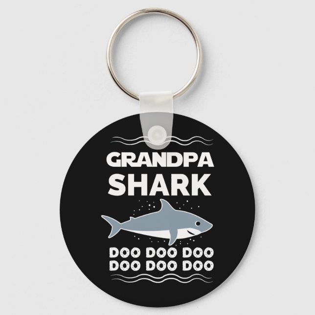 Grandpa Shark Doo Doo Doo Matching Family Key Ring (Front)