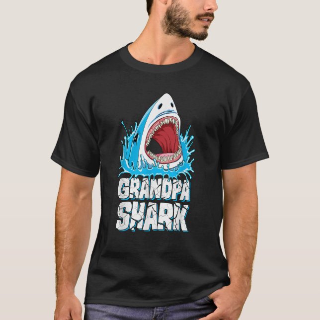 Grandpa Shark Family Matching Men Jawsome Gifts Te T-Shirt (Front)