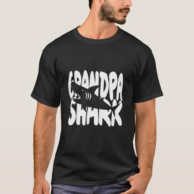 Grandpa Shark In A Wildlife Ocean T-Shirt (Front)