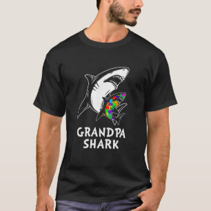 Grandpa Shark T shirt Autism Awareness