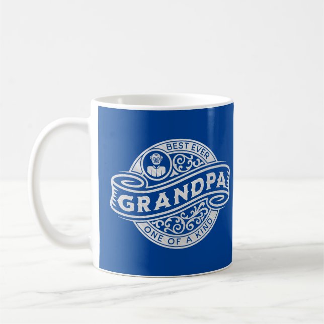 Grandpa Silver Vintage Sign Coffee Mug (Left)