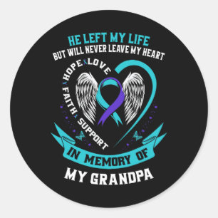 Grandpa Suicide Awareness Prevention Memorial Grap Classic Round Sticker