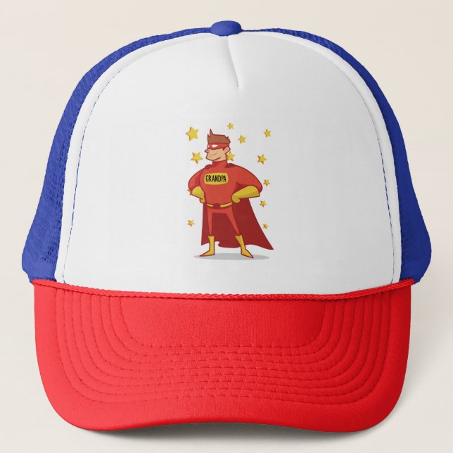 Grandpa Superhero, Grandparents Day Trucker Hat (Front)