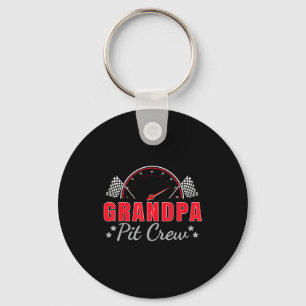 Grandpa T Crew Race Car Driver Birthday Party Raci Key Ring