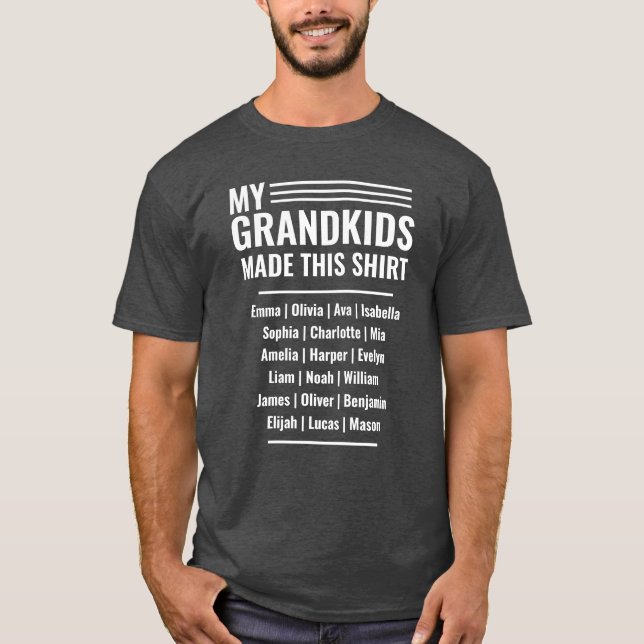 Grandpa T-Shirt with Grandkids Names 2019 (Front)
